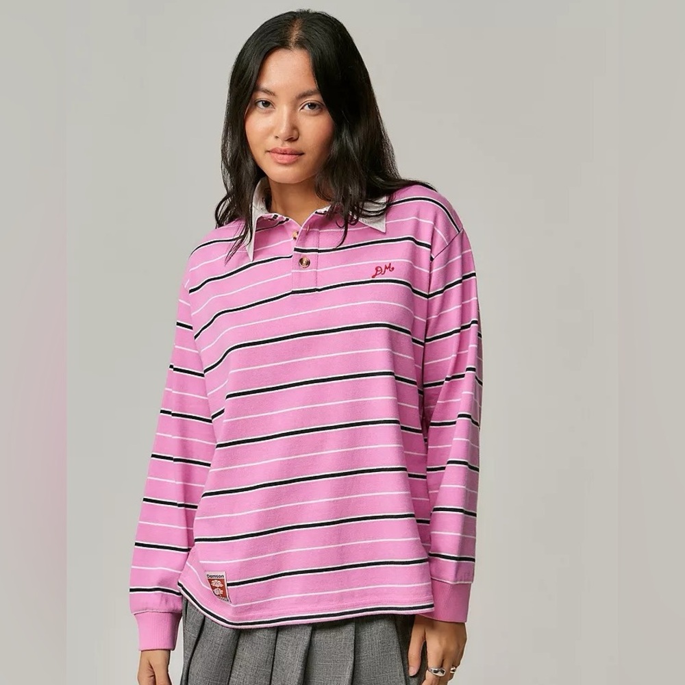 NWT Damson Madder Pink Stripe Remie Rugby Shirt